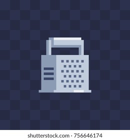 Grater. Web site icon. Video game sprite. Pixel art style. Isolated vector illustration.