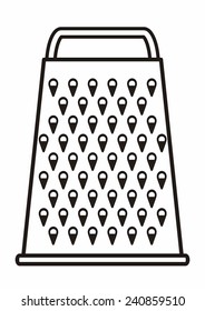 grater, white and black, vector icon,
