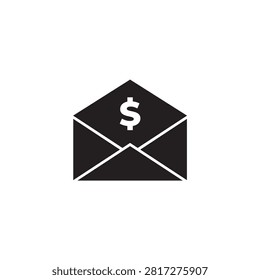 Gratification envelope using for money black color vector design. 