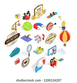 Gratification icons set. Isometric set of 25 gratification vector icons for web isolated on white background