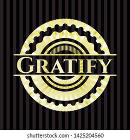 Gratify golden badge. Vector Illustration. Detailed.