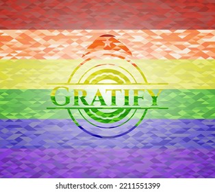 Gratify lgbt colors emblem. Vector Illustration. Mosaic. 