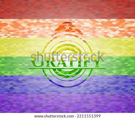 Gratify lgbt colors emblem. Vector Illustration. Mosaic. 