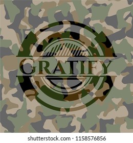 Gratify on camouflage pattern