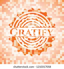 Gratify orange mosaic emblem