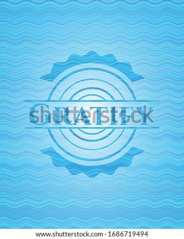 Gratify water concept emblem. Vector Illustration. Detailed.