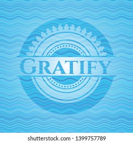Gratify water wave representation badge background. Vector Illustration. Detailed.
