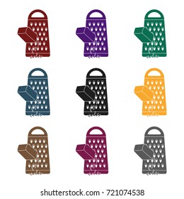 Grating cheese icon in black style isolated on white background. Pizza and pizzeria symbol stock vector illustration.