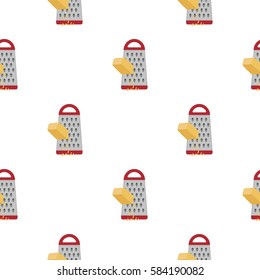 Grating cheese icon in cartoon style isolated on white background. Pizza and pizzeria pattern stock vector illustration.