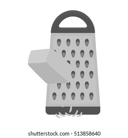 Grating cheese icon in monochrome style isolated on white background. Pizza and pizzeria symbol stock vector illustration.