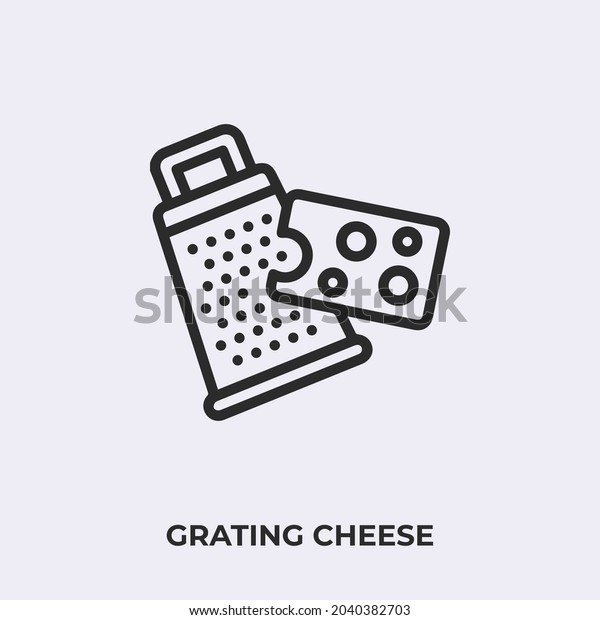grating cheese icon vector. Linear style sign for\
mobile concept and web design. support symbol illustration. Pixel\
vector graphics -\
Vector.