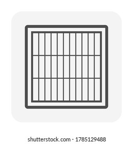 Grating Or Gutter Guard Vector Icon For Rainwater, Stormwater Drainage System By Cover On Trench, Manhole. To Drain Water From Downspout, City, Pool, Road, Street And Driveway By Cleaning To Sewer.
