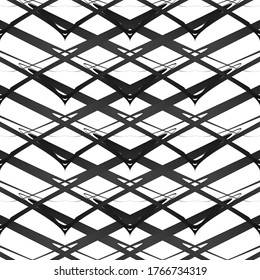 Grating, lattice pattern. Abstract mosaic grid, mesh background with square shapes. Black and white design element. Simple vector illustration for your design.