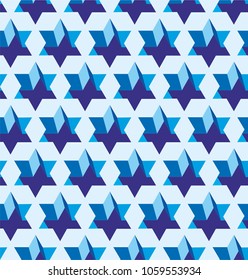 Grating star David, seamless lattice pattern. Vector background.