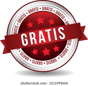 Gratis Badge - Online Button - Banner with Ribbon.