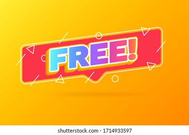 Gratis. Free special offer banner tag store. - Vector Illustration - Sign button or label icon shop, discount tab flash sale for commerce style Ideal for web.