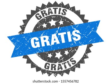 gratis grunge stamp with blue band. gratis