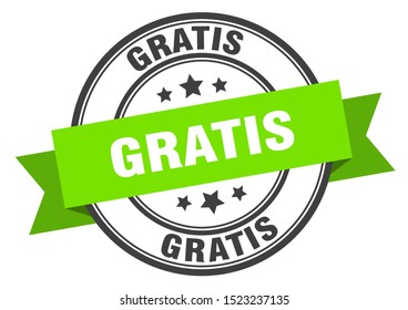 gratis label. gratis green-black band stamp