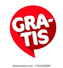 Gratis on red speech bubble