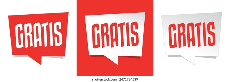 Gratis on red speech bubble