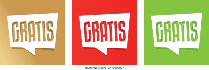 Gratis on red speech bubble