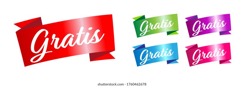 Gratis in red ribbon vector