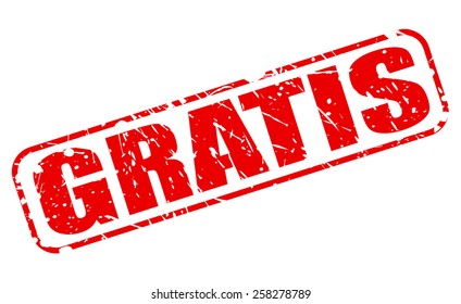 Gratis red stamp text on white