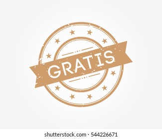 gratis. stamp sign brown