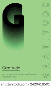 Gratitude, Appreciate the journey and blessings along the way. Typography Poster Design, Motivation typography poster design, abstract typography poster design