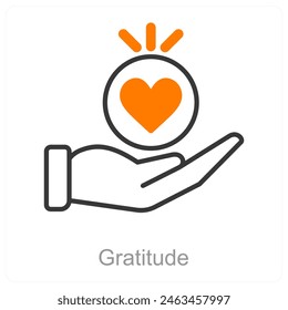 Gratitude and apprecition icon concept