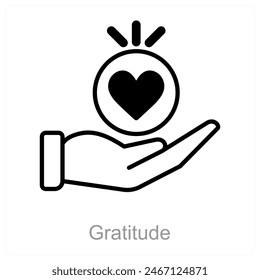 Gratitude and apprecition icon concept