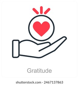 Gratitude and apprecition icon concept