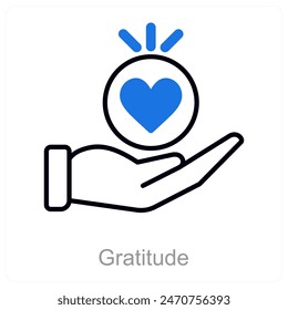 Gratitude and apprecition icon concept