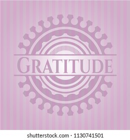 Gratitude badge with pink background