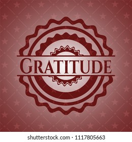 Gratitude badge with red background
