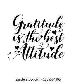 Gratitude is the best attitude- greeting for Thnaksgiving. Good textile print, greeting card, label, home decor, and gift design.