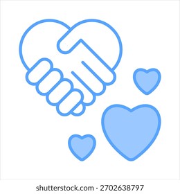 Ilustración vectorial de icono azul de gratitud