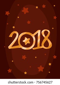 Gratitude card for Christmas holidays. Vector illustration elements 2018