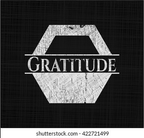 Gratitude chalk emblem, retro style, chalk or chalkboard texture
