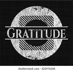 Gratitude with chalkboard texture