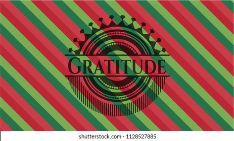Gratitude christmas style emblem.