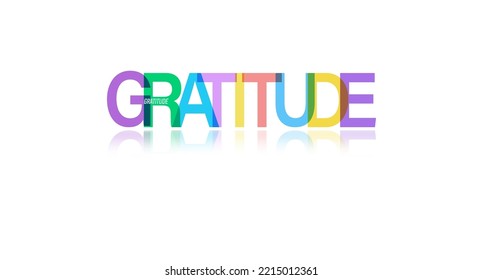 GRATITUDE. Colorful typographic banner. Vector illustration for posters, posters and creative design. Flat style.