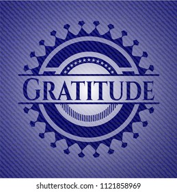 Gratitude emblem with jean high quality background