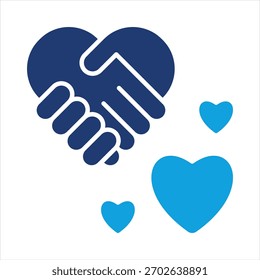 Ilustración vectorial de icono azul plana de gratitud