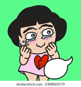 Gratitude Girl With Broken Heart Can Feel Very Supportive From Nice Speech About Herself. Kind Conversation Providing Emotional Support Cocnept Card Character illustration