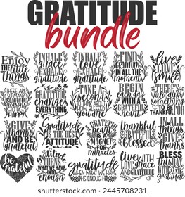 Gratitude Grateful Vector Designs Bundle