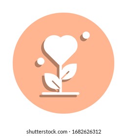 Gratitude, Growth, Heart, Love Badge Icon. Simple Glyph, Flat Vector Of Peace And Humanrights Icons For Ui And Ux, Website Or Mobile Application