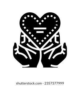 gratitude heart succes challenge glyph icon vector. gratitude heart succes challenge sign. isolated symbol illustration