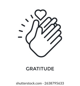 Gratitude Icon Outline Style. Vector Illustration For Graphic Design