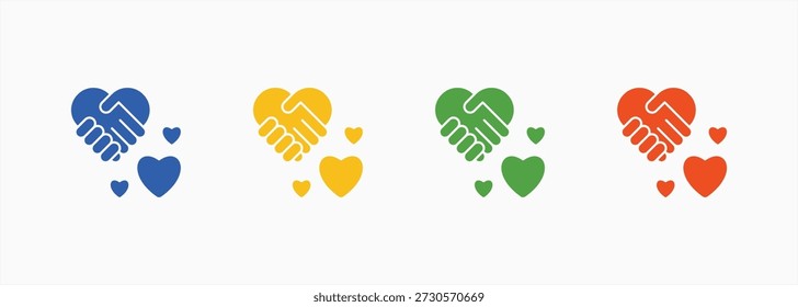 Coleção de Estilos Múltiplos de Cores do Conjunto de Ícones de Gratitude